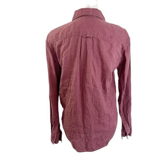 Athleta Womens Playa Linen Shirt Button Down Size XS in Tawny Rose Beach Resort - Picture 2 of 5